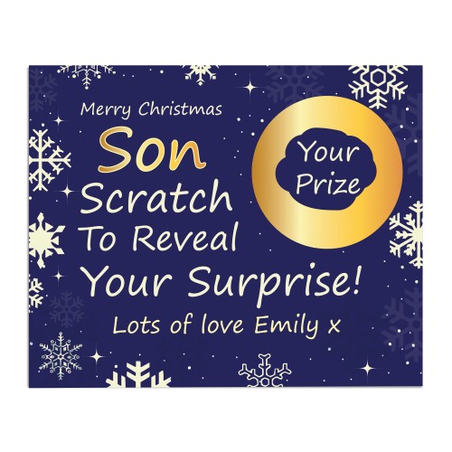 Personalised Son Christmas Scratch Reveal Card Surprise