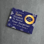 Personalised Son Christmas Scratch Reveal Card Surprise