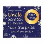 Personalised Uncle Christmas Scratch Reveal Card Surprise