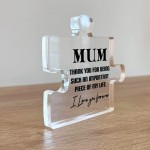 Special Mum Gift For Birthday Christmas Puzzle Piece Thank You