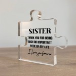 SISTER GIFT For Birthday Christmas Acrylic Puzzle Piece Thankyou