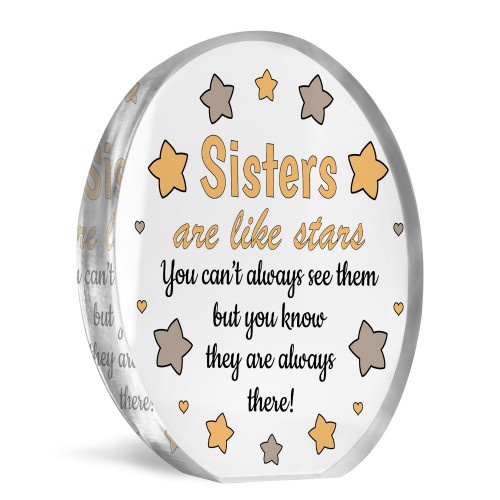 Sister Plaque Acrylic Sign Thank You Gift For Sister Birthday