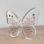 Personalised Thank You Gift For Friends Volunteer Butterfly Sign