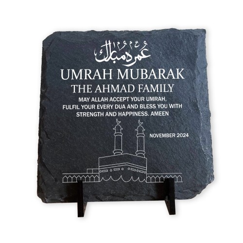 Umrah Mubarak Personalised Slate Plaque Umrah Mubarak Gifts