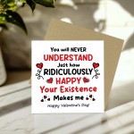 Romantic Valentines Card Your Existence Makes Me Happy