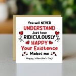 Romantic Valentines Card Your Existence Makes Me Happy