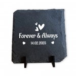 Personalised Gift For Anniversary Forever And Always Slate Sign