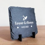 Personalised Gift For Anniversary Forever And Always Slate Sign