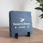 Personalised Gift For Anniversary Forever And Always Slate Sign