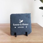 Personalised Gift For Anniversary Forever And Always Slate Sign