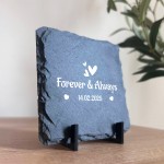 Personalised Gift For Anniversary Forever And Always Slate Sign