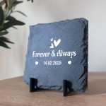 Personalised Gift For Anniversary Forever And Always Slate Sign