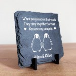 Personalised Gift For Anniversary My Penguin Slate Sign