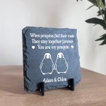 Personalised Gift For Anniversary My Penguin Slate Sign