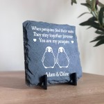 Personalised Gift For Anniversary My Penguin Slate Sign