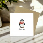 Penguin Love Card, Funny Valentines Card, Cards for Him Her