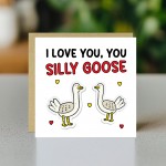 I Love You Silly Goose Card For Valentines Day Anniversary