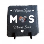 Personalised Photo Slate Plaque For Couples Valentines Day