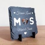 Personalised Photo Slate Plaque For Couples Valentines Day