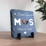 Personalised Photo Slate Plaque For Couples Valentines Day