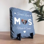 Personalised Photo Slate Plaque For Couples Valentines Day