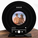 Vinyl Inspired Song Plaque With Stand Your Photo Any Song