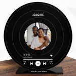 Personalised Vinyl Record Plaque Anniversary Gift for Him Her