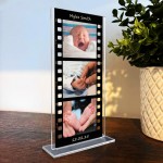 Personalised Retro Photo Film Plaque Baby Photo Collage New Baby