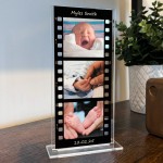 Personalised Retro Photo Film Plaque Baby Photo Collage New Baby