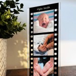 Personalised Retro Photo Film Plaque Baby Photo Collage New Baby