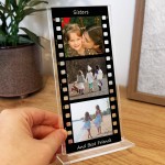 Personalised Sister Gift For Birthday, Retro Photo Collage Plaqu