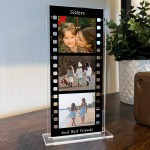 Personalised Sister Gift For Birthday, Retro Photo Collage Plaqu