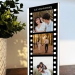 Personalised 1st Anniversary Gift Retro Photo Collage Plaque