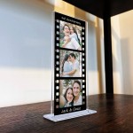 1st Anniversary Gift Personalised Retro Photo Collage Plaque