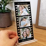 1st Anniversary Gift Personalised Retro Photo Collage Plaque