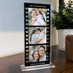 1st Anniversary Gift Personalised Retro Photo Collage Plaque