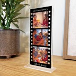 Personalised Gift For 2nd Anniversary Retro Photo Collage Plaque