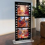 Personalised Gift For 2nd Anniversary Retro Photo Collage Plaque