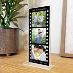 Personalised Gift For 3rd Anniversary Retro Photo Collage Plaque