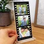 Personalised Gift For 3rd Anniversary Retro Photo Collage Plaque