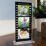 Personalised Gift For 3rd Anniversary Retro Photo Collage Plaque