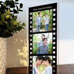 Personalised Gift For 3rd Anniversary Retro Photo Collage Plaque