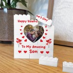 Valentines Gift For Son Personalised Brick Plaque Photo Block