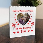 Valentines Gift For Son Personalised Brick Plaque Photo Block