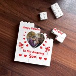 Valentines Gift For Son Personalised Brick Plaque Photo Block