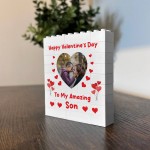 Valentines Gift For Son Personalised Brick Plaque Photo Block