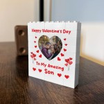 Valentines Gift For Son Personalised Brick Plaque Photo Block