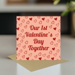 1st Valentines Card For Her Him 14x14 Card With Kraft Envelope