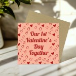 1st Valentines Card For Her Him 14x14 Card With Kraft Envelope