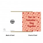 1st Valentines Card For Her Him 14x14 Card With Kraft Envelope